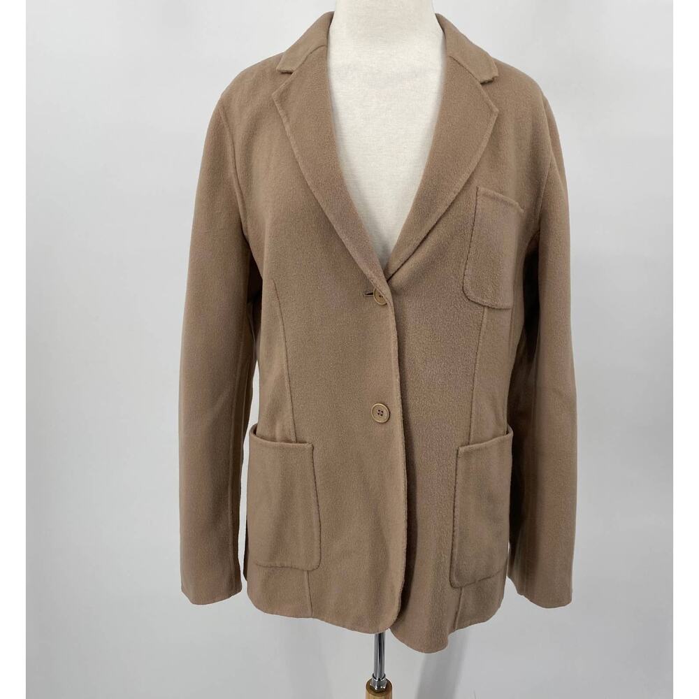 Talbots Wool Jacket Single Breasted Button Down Patch Pockets Brown Womens 16